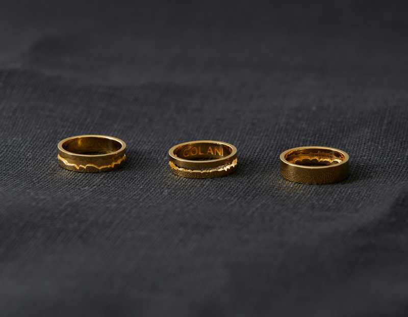 Golani wave ring collection in 14-karat gold.