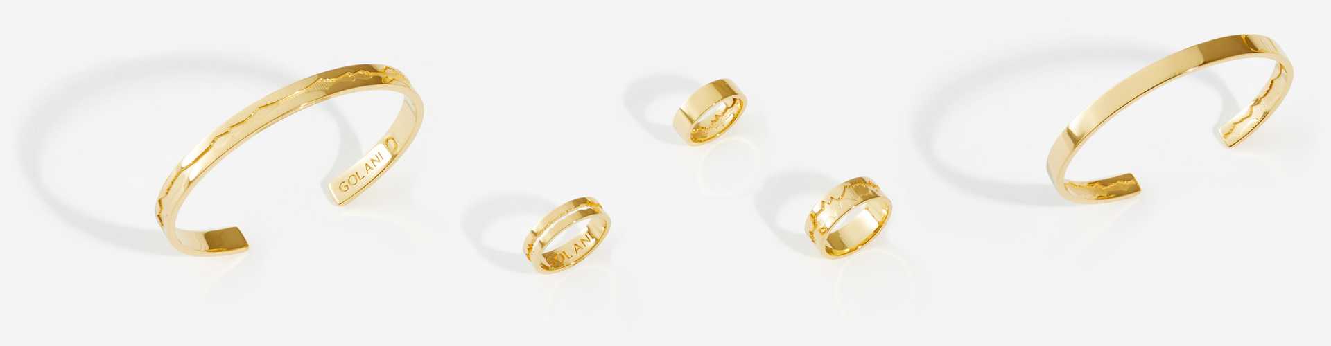 Assortment of 14karat gold sound wave jewelry